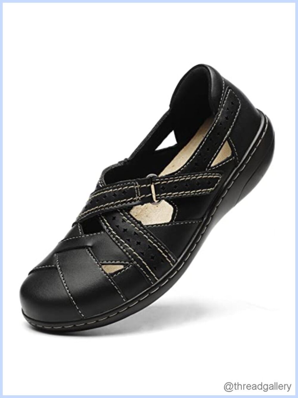 TERRIKAT Women's Comfort Leather Loafers Slip On Walking Flats